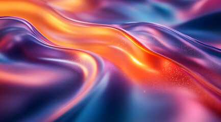 Fototapeta premium Abstract 3D Background with Wavy Lines and Glittering Texture