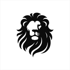 Silhouette of a lion face