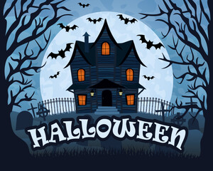 halloween holiday scary and creepy poster background for design cartoon vector illustration