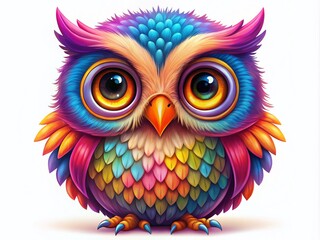 Naklejka premium Adorable Cartoon Owl Clipart Design for Kids, Nursery Decor, and Educational Materials Usage