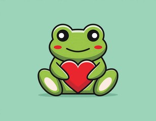 frog cartoon cute for valentines day