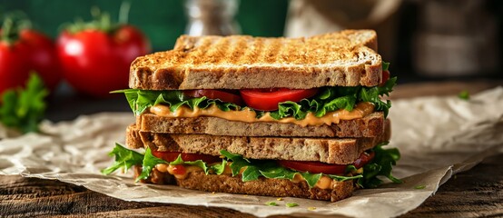 A hearty and satisfying club sandwich perfect for a quick and delicious meal.