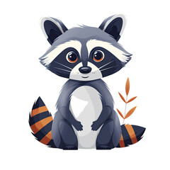 Raccoon cartoon vector illustration