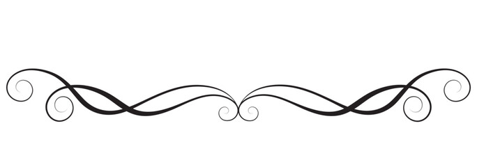 Wave ornament with leaves and abstract lines. Decorative element for decor and text greeting or invitation card design