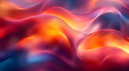 Obraz premium Abstract 3D Background with Flowing Red, Orange, and Blue Waves