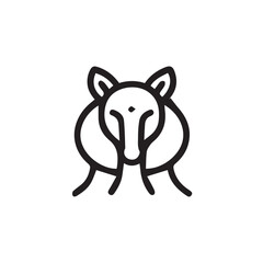 Simple of Animal silhouette Vector Line Icons