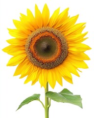 Obraz premium A bright sunflower with yellow petals and a dark center captures summer's joy beautifully.