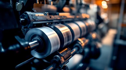 Fototapeta premium Large Scale Printing Press Close Up