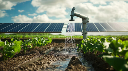 Solar Powered Water Pump in Agricultural Field