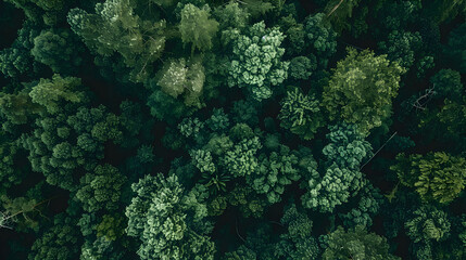 Aerial View of Lush Green Forest Canopy

