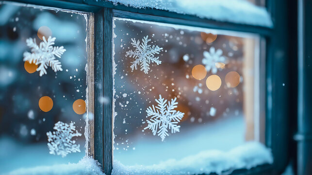 Snow that fell overnight due to winter has caused the windows to freeze, creating a truly idyllic winter atmosphere, with frosty patterns adorning the glass.
