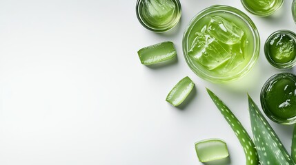 Obraz premium Fresh Aloe Vera Gel Extraction Close Up