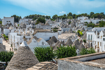 Alberobello city with trulli houses in Italy. 