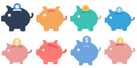 Piggy bank icon vector. piggy money icon