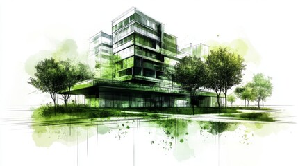 Obraz premium Strategies for integrating urban planning with green spaces fostering environmental sustainability.