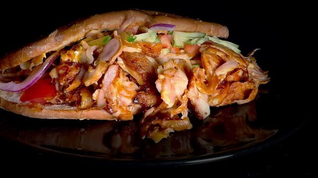German Doner Kebab - A truly mouthwatering gourmet sandwich that is packed with a variety of fresh ingredients and delightful flavors