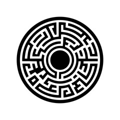 Black circle vector maze 