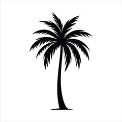 Minimalist Silhouette of a Single Palm Tree Design