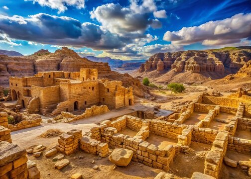 Ancient Edomite ruins showcasing historical architecture and archaeological significance in desert landscape