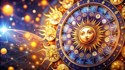 Artistic representation of zodiac suns with intricate designs and celestial elements for astrology themes