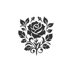 black and white rose