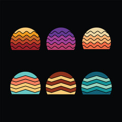 Ultimate Retro Vintage Sunset Shape Background, Bundle, Retro Vintage Background Bundle,
Vintage sunset collection in 70s 80s style, Vintage Backgrounds for Every Design, Sun in retro style,