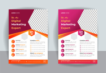Flyer template layout design. Business flyer, brochure, magazine. Vector design.