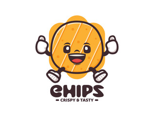 chips cartoon mascot vector illustration