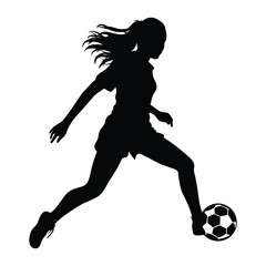 Obraz premium Soccer girl player silhouette vector