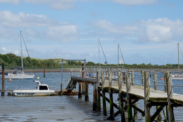 old wooden jetty at Portchester Castle Hampshire England