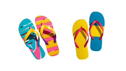 Casual sandals for summer beach trips isolated on transparent background PNG.