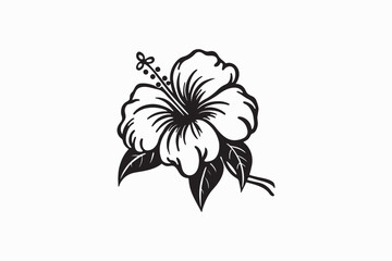 A vector Hibiscus Flower silhouette image adobe illustrator..eps