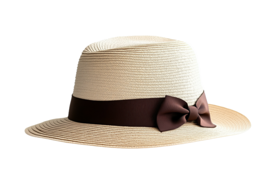 stylish wide brim straw hat with bow