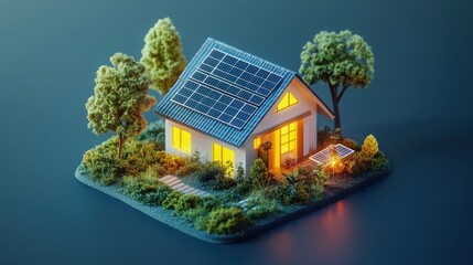 Sustainable Home with Solar Panels