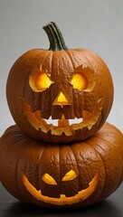 Halloween pumpkin against a white background.