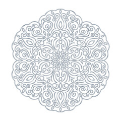 Monochrome mandala isolated on white background.  Hand-drawn illustration. Vector.