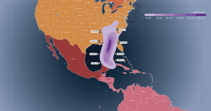 hurricane Helene expected path way. wind speed statistics.Hurricane helene approaching the Gulf of Mexico.