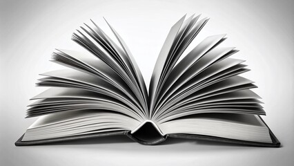 Black and White Book Clipart Illustrations for Educational and Literary Design Projects and Themes