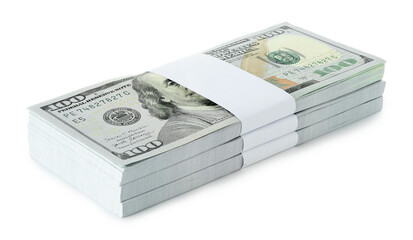 Stack of dollar banknotes isolated on white © New Africa