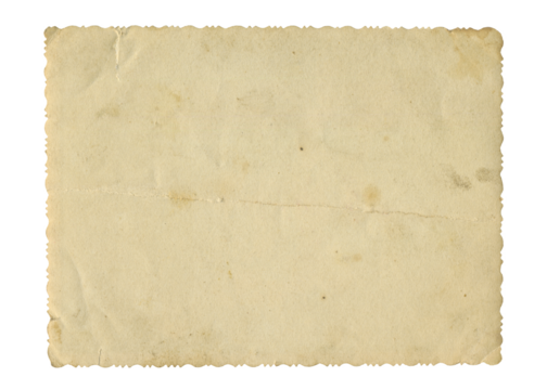 Retro vignette photo paper texture isolate. Old antique sheet paper texture. Recycle vintage paper background. Aged and yellowed. 