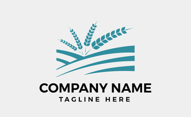 Agriculture field Logo branding design, field vector, leaf illustration and art.