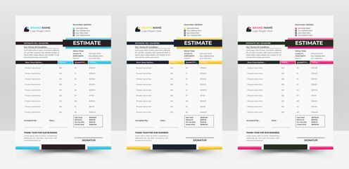 Creative Invoice Design Templates, Stylish Formats for Accurate Business Billing, Payment Agreements, and Comprehensive Financial Documentation.