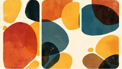 Three-Panel Vertical Wall Art Featuring Abstract Organic Shapes in Earthy Tones on a White Background