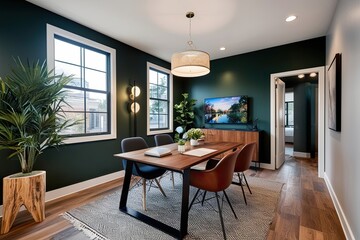 Fototapeta premium Stylish Modern Workspace Retreat with Keys to Property Investment and Ownership