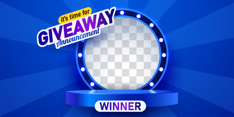 Giveaway winner announcement social media post template. Giveaway winner announcement.