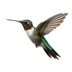 Detailed Hummingbird PNG Cutout on a Transparent Background, Versatile for Use in Digital Design and Artistic Projects