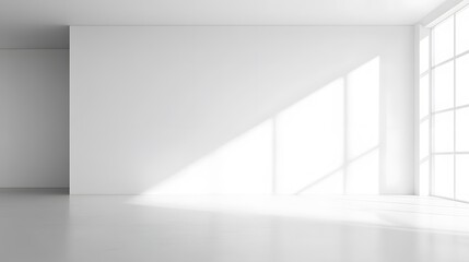 White open space, blank wall. 