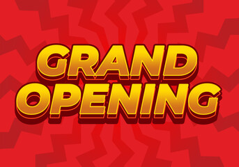Grand opening. Text effect in modern colors with 3D style