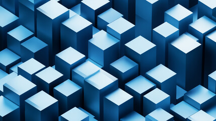 Depth in Design: Isometric Cube Grid with a Blue Color Palette
