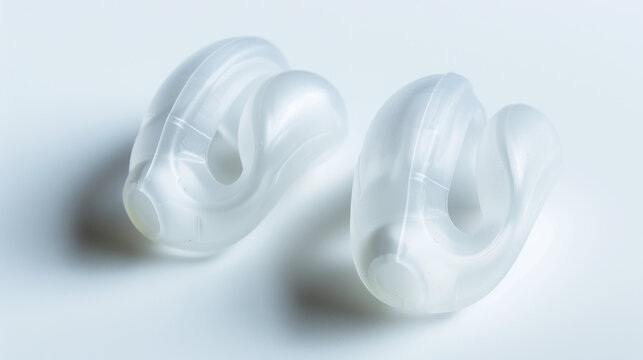 Sleep plugs for reducing noise disturbance during sleep isolated on white background